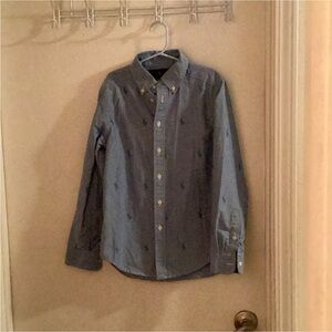Ralph Lauren Blue Emblem Button Down Shirt Medium (10-12) Boys